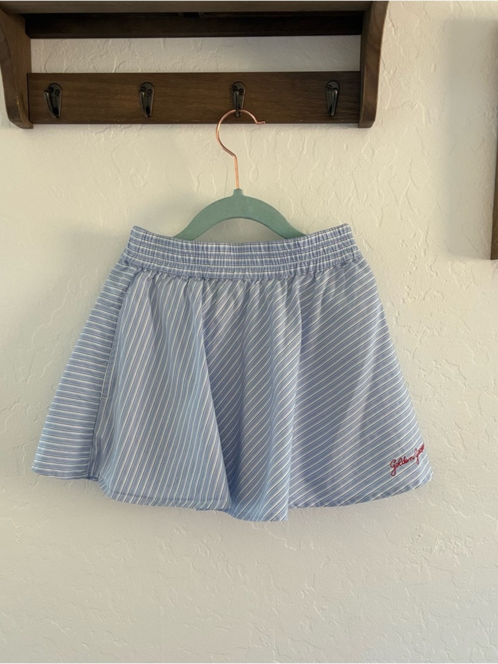 Golden Goose girls size 7/8 100% cotton striped lightweight skirt Italy